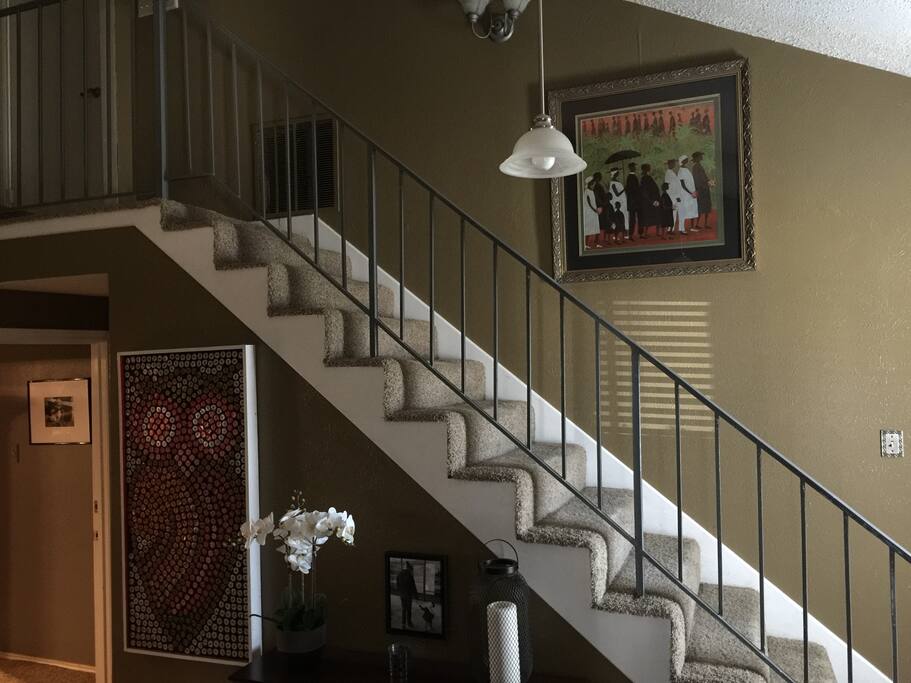 Room is upstairs