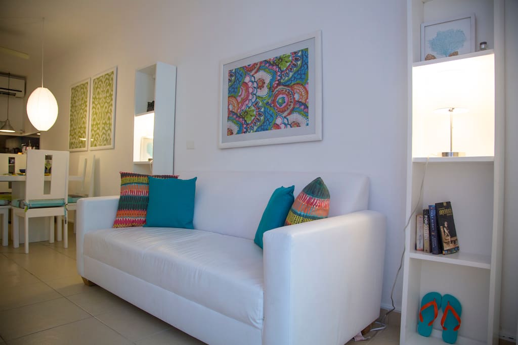 Comfy couch for relaxing on.