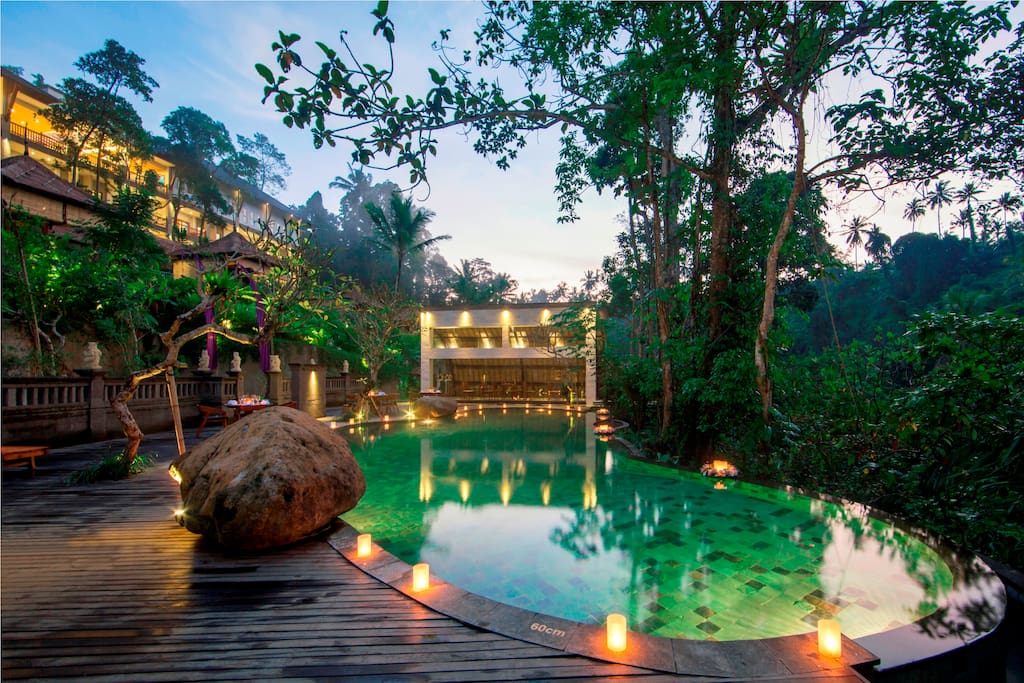 pool with river view