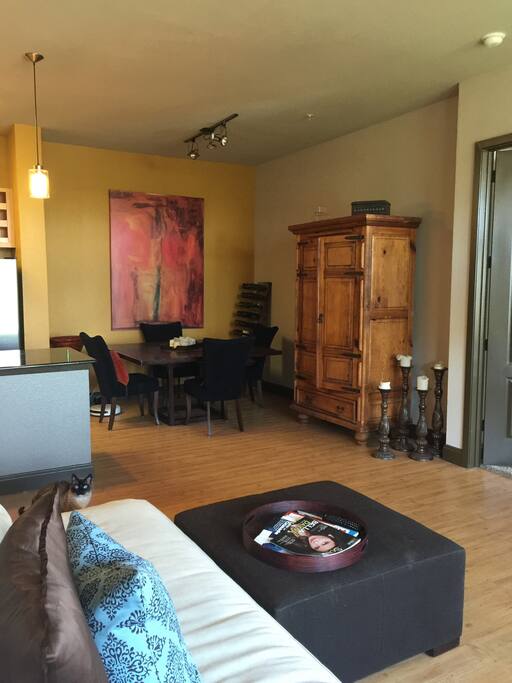 Dining room accommodates four.