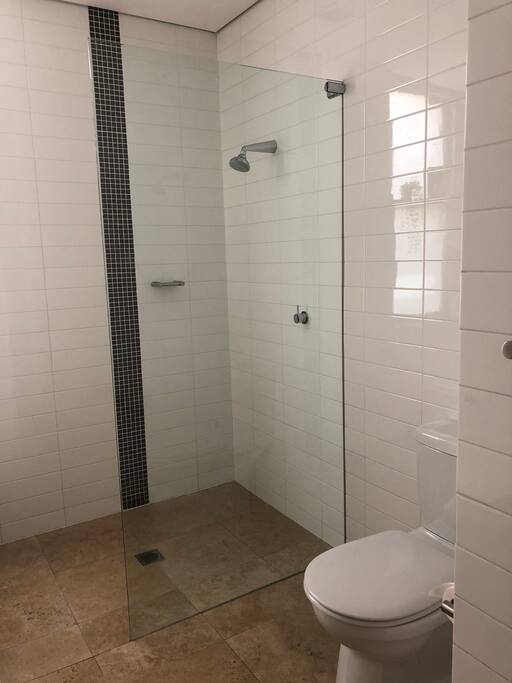 Walk in shower.