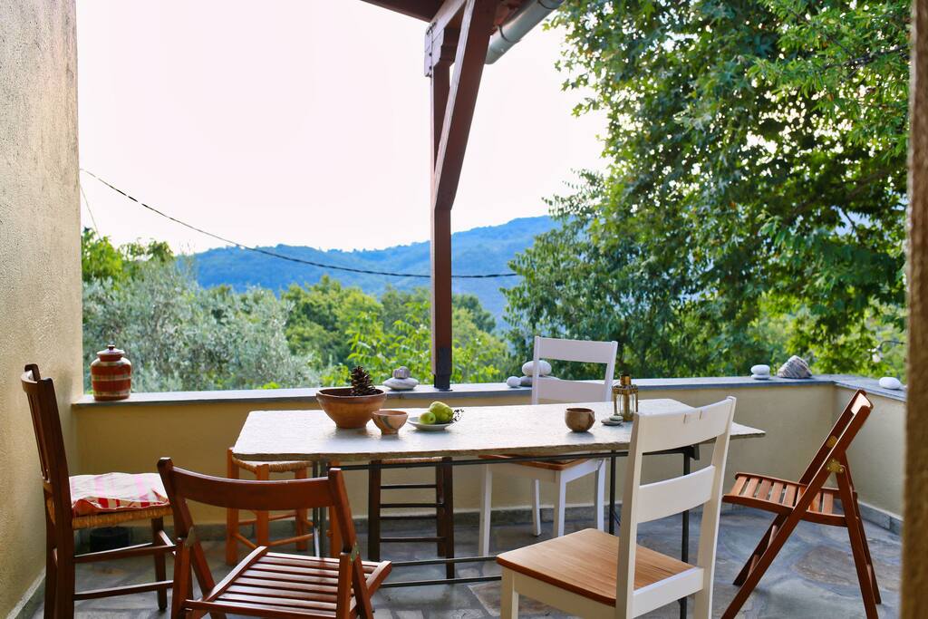 view of the covered outdoor terrace