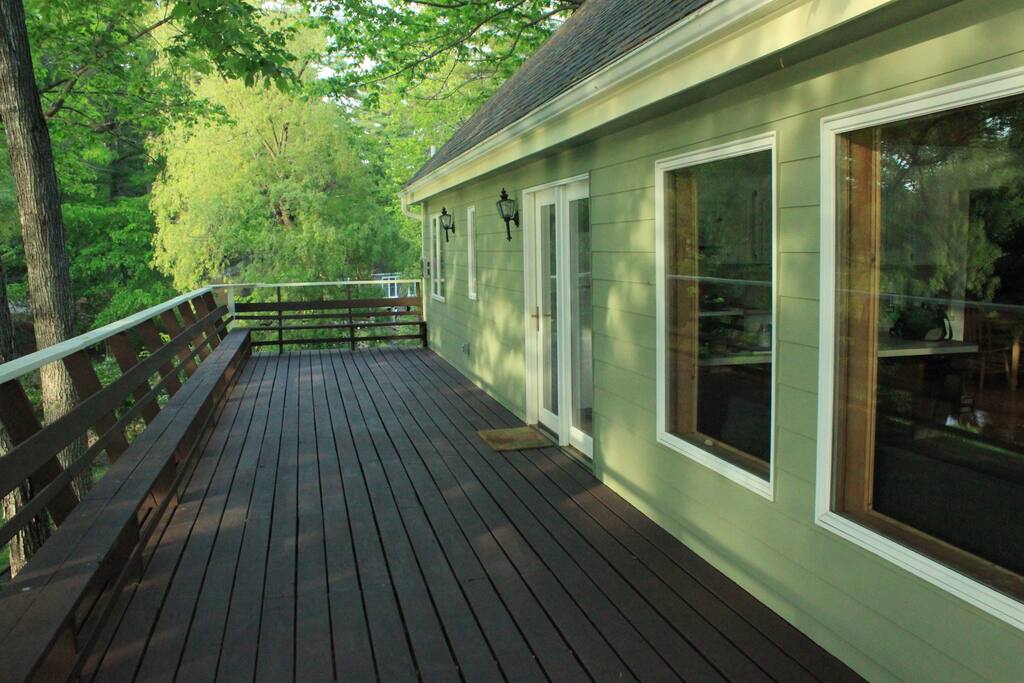 Wraparound deck is a great place to catch the afternoon sun.