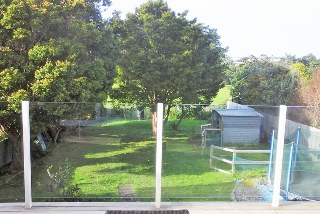 Garden with Whangaparaoa Golf Course beyond