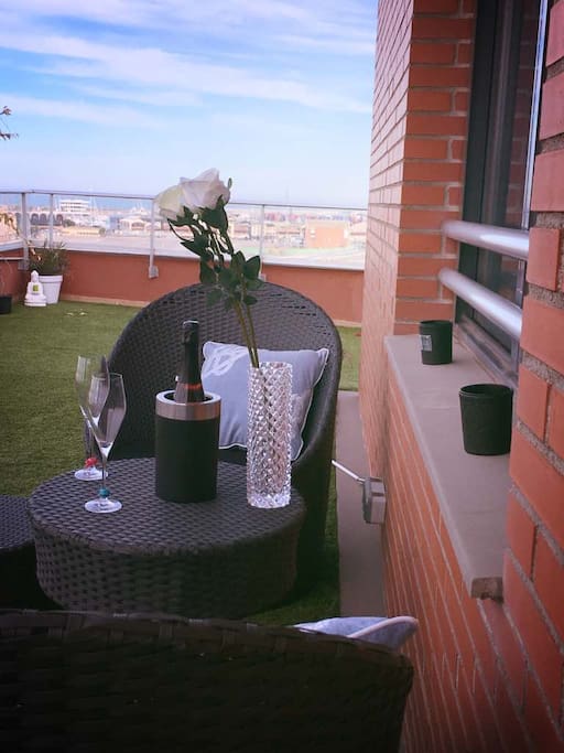 A quiet corner of the 100m2 wraparound terrace.