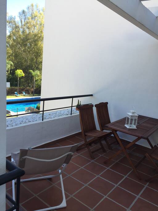 Terrace view towards one of the pool areas