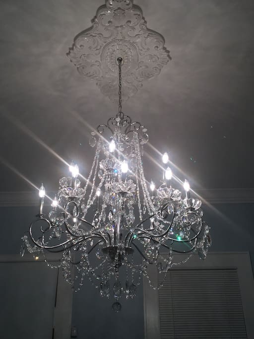 beautiful chandelier in front entry