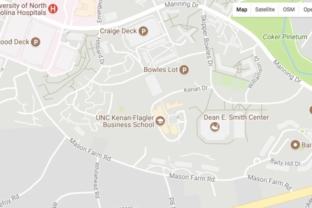 We are right behind this area of UNC campus