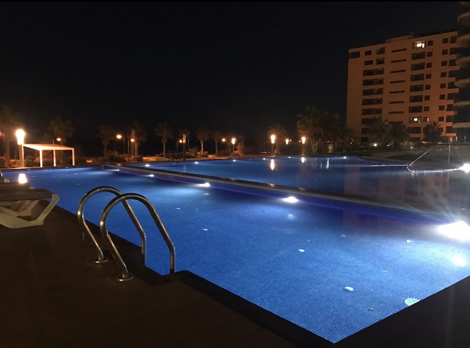 The pool at night