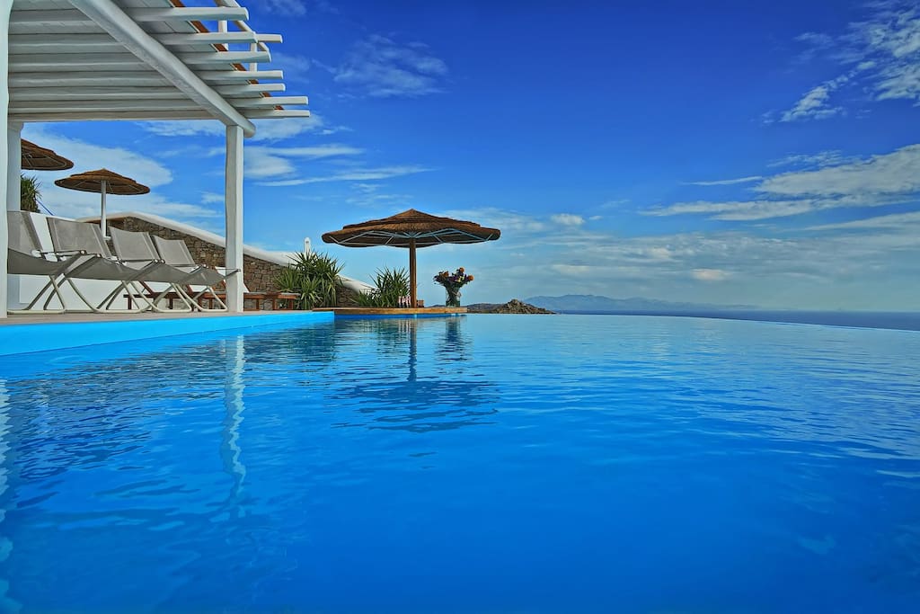 relax in the very large private pool