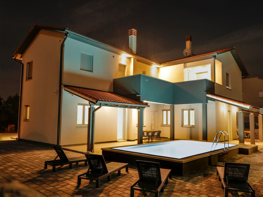 Villa at night