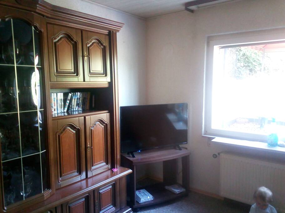 Wz Blick zum Fenster und TV