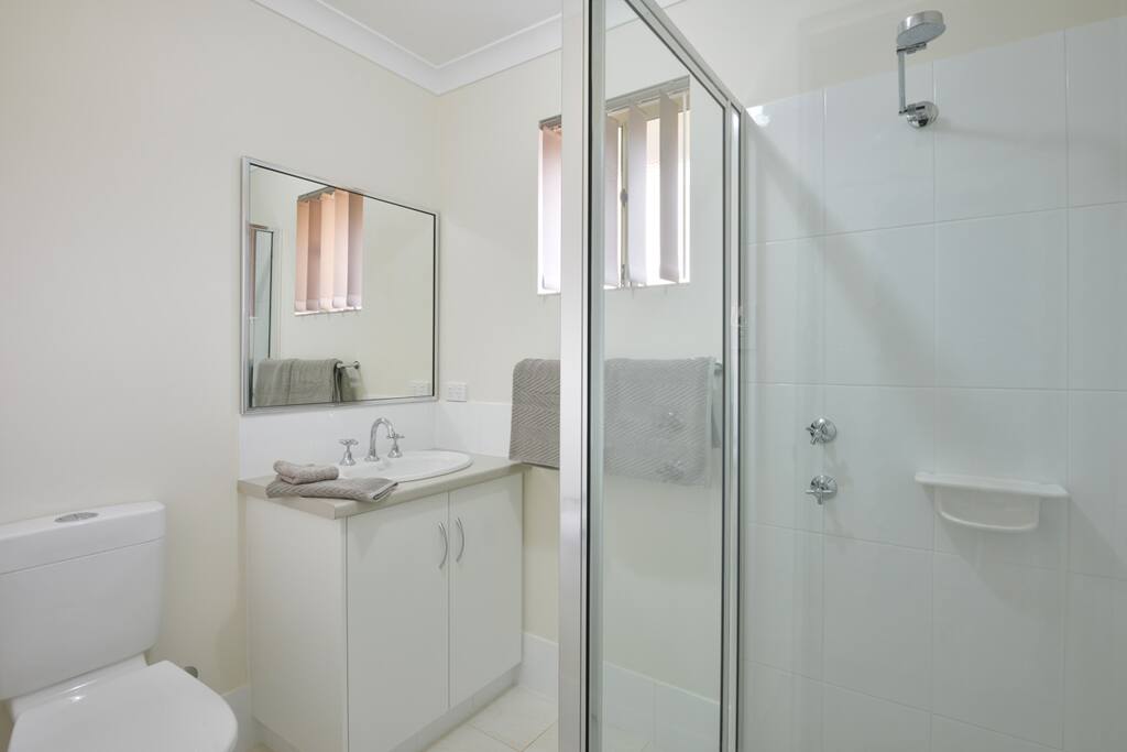 Ensuite bathrooms, include shower and toilet. Towels too.