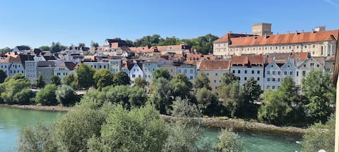 City apartment with a castle view