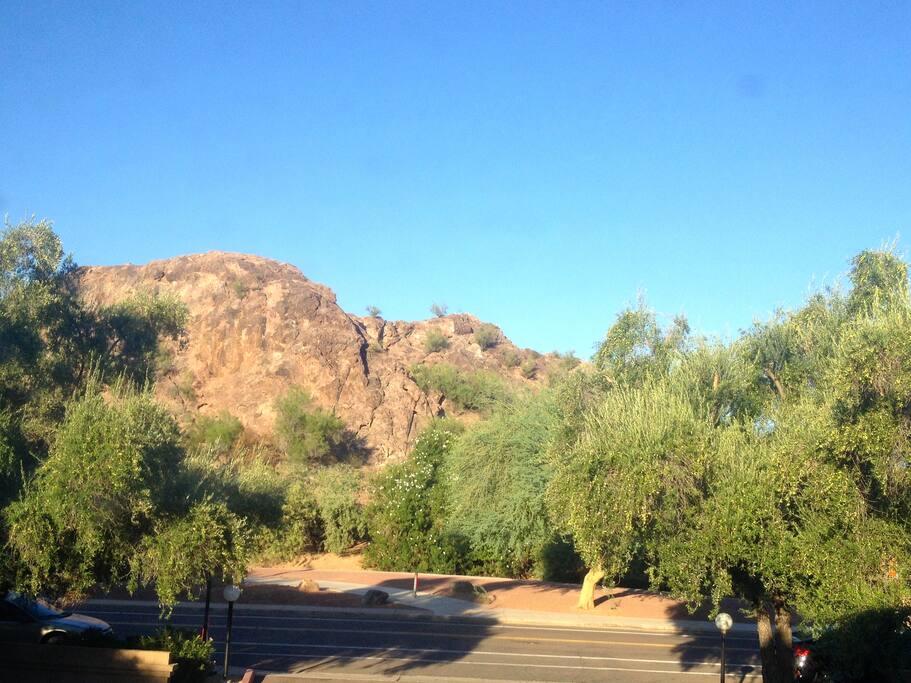 View from your bedroom window. Beyond the big rock is the Lo Piano Basque Habitat. Hiking trails too.