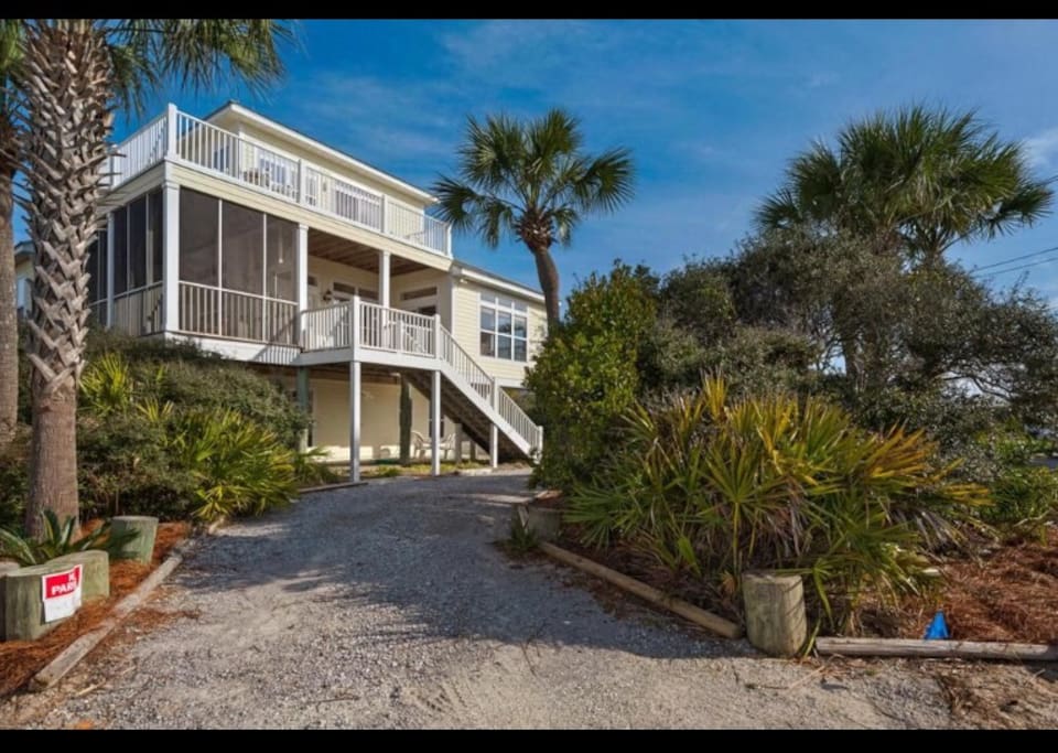 View of house from circle drive.