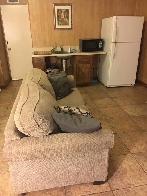 The couch is also a fold out bed.