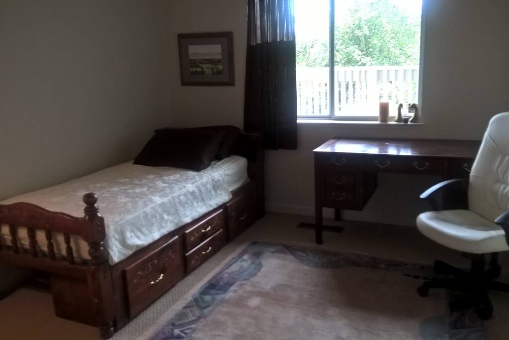 Single room with a full size bed
