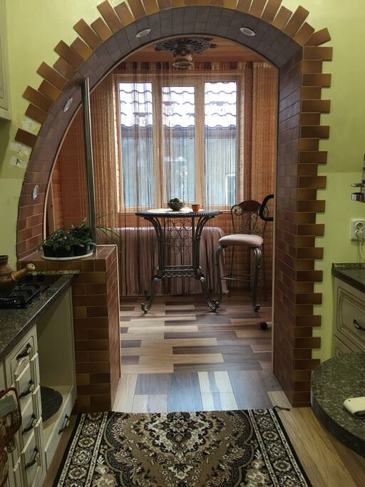 Kitchen and small dining area