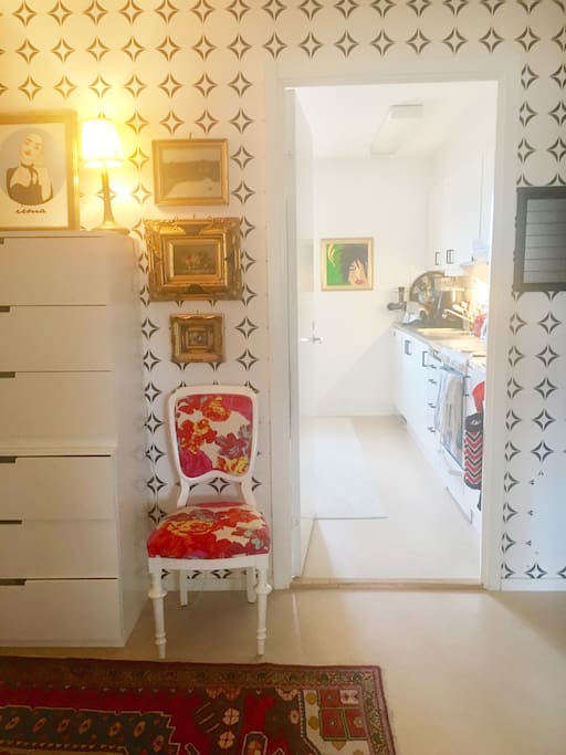Sunny, light, clean, cozy flat in the middle of it all. It even got a view.
