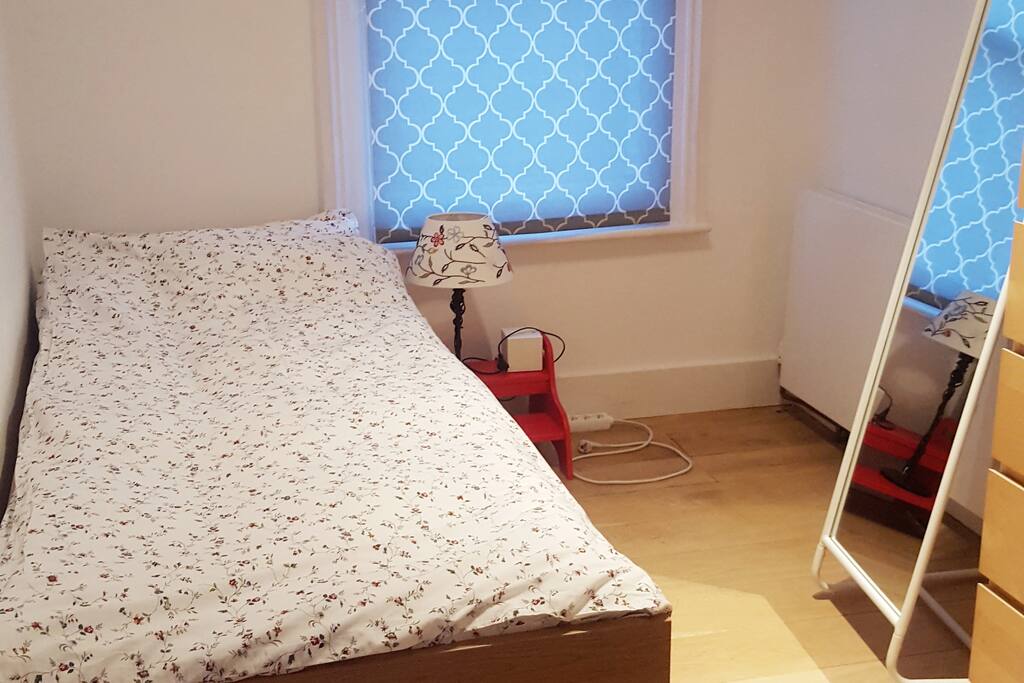 The bed unfolds to a queen size