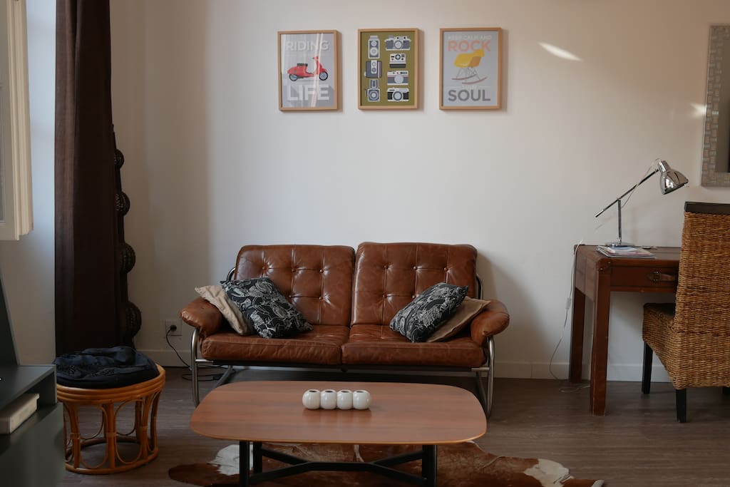 Canapé vintage en cuir