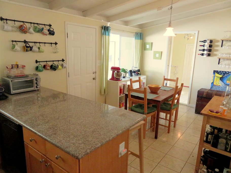 Large kitchen open to the dining room