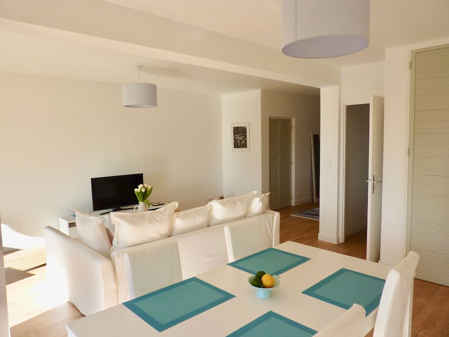 Dining area with seating for four, but can be extended for many more!