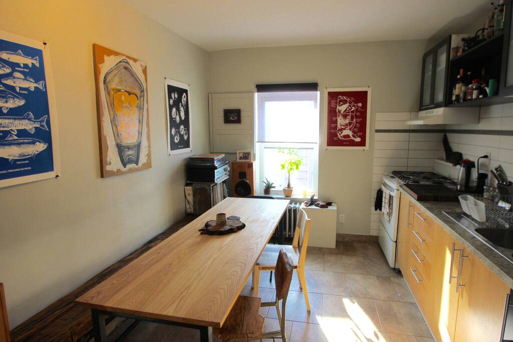 Kitchen. 6 FT dining table seats 6 people easily