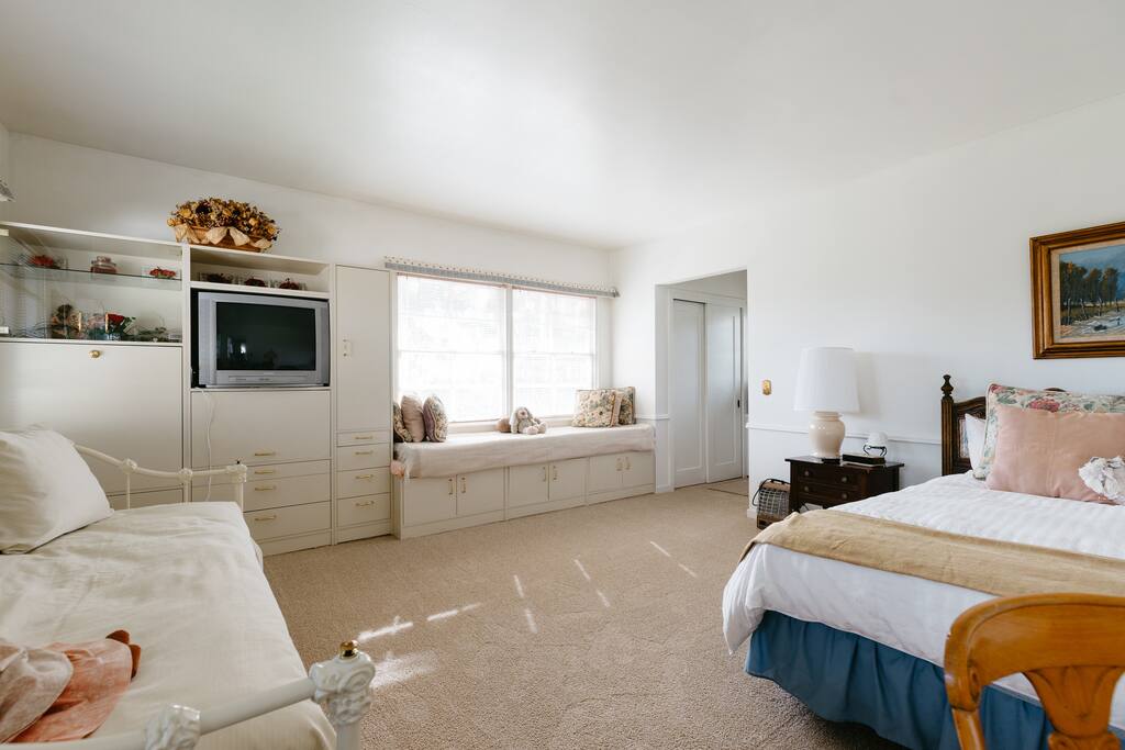 Spacious room with T.V., clock radio.
