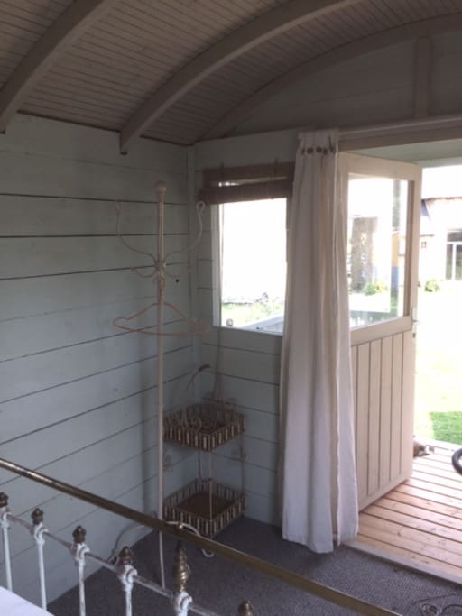 Looking out to the veranda