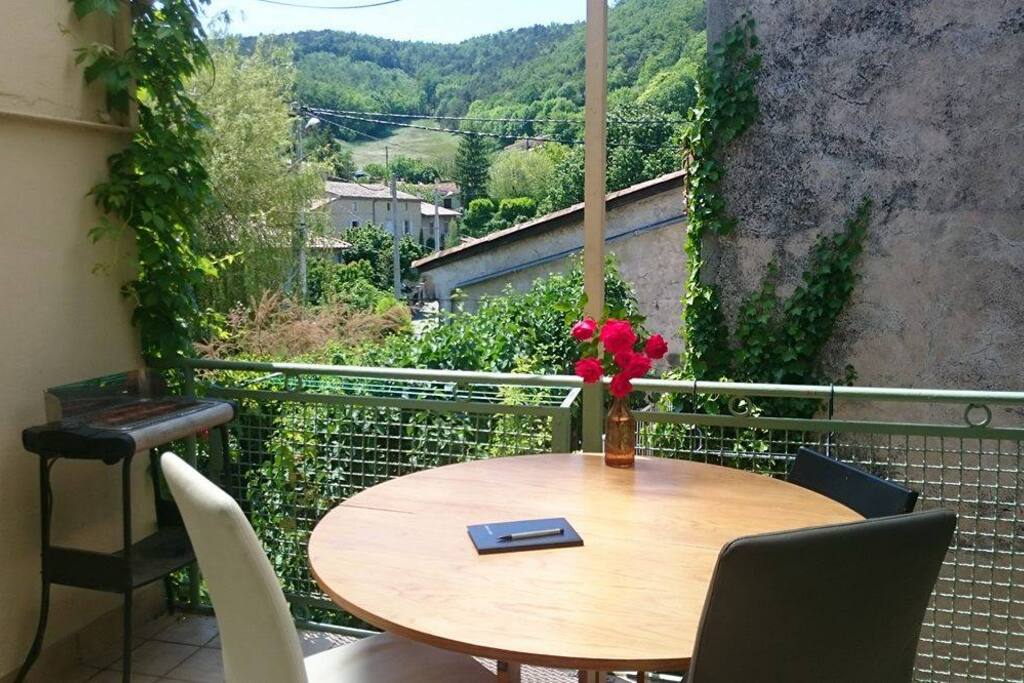 Vue de la terrasse de la cuisine plein sud