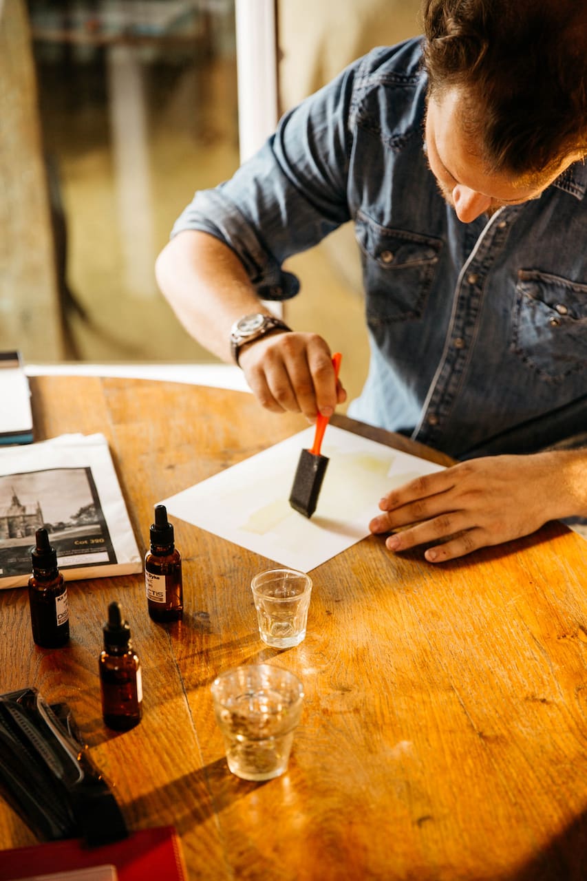 man preparing to create a picture