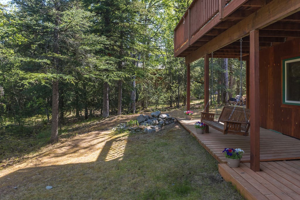 Quiet time on the porch swing, listening to the birds in the forest - ahhh!