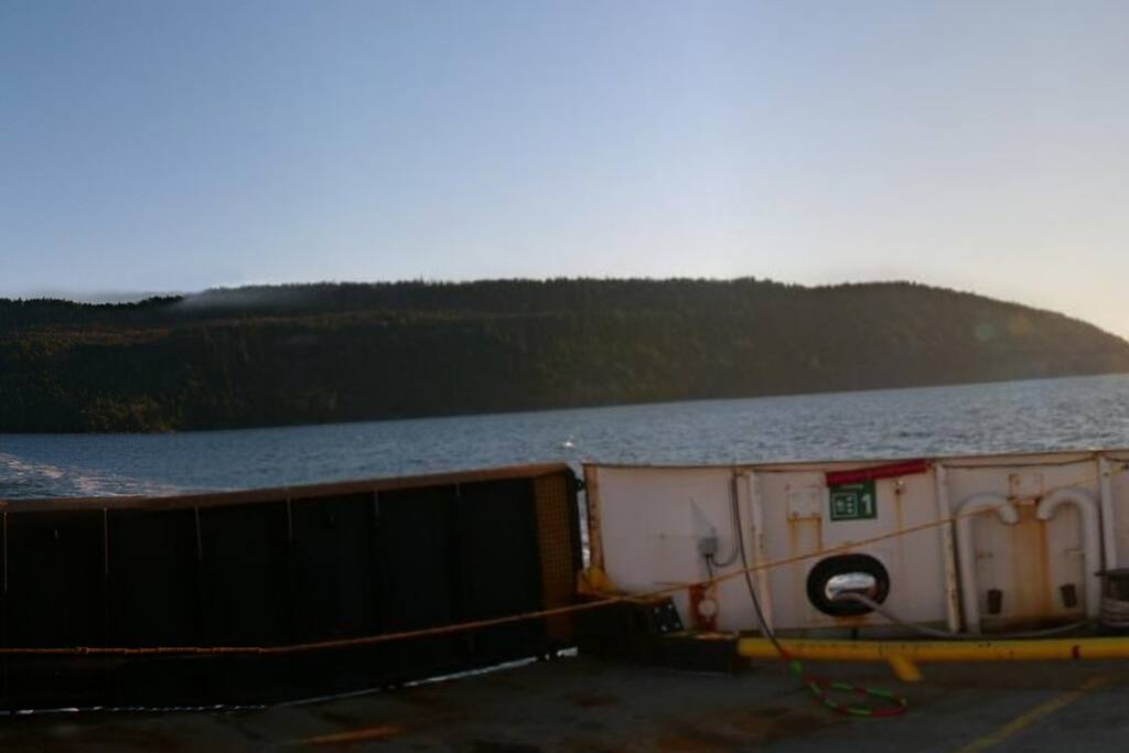 View from the ferry on the way to Hornby
