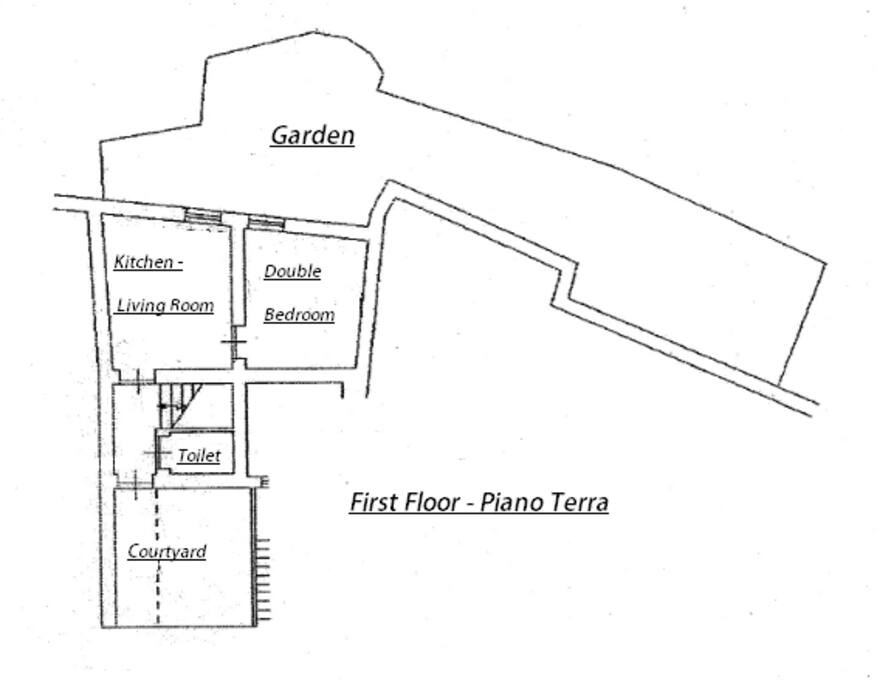 Pianta della Casa al piano terra.
|| Map of the house first floor