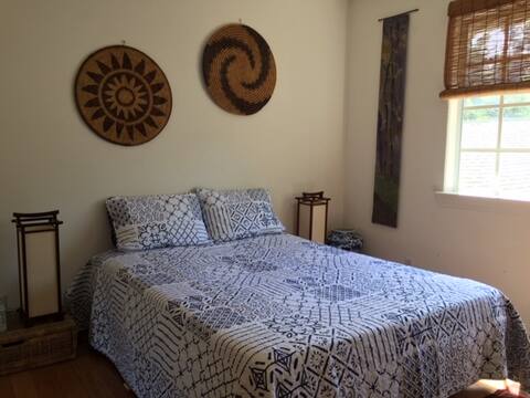 Restful room in a bamboo garden