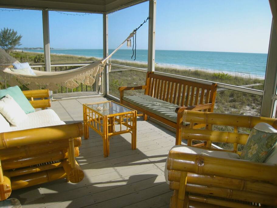 Screened lower porch