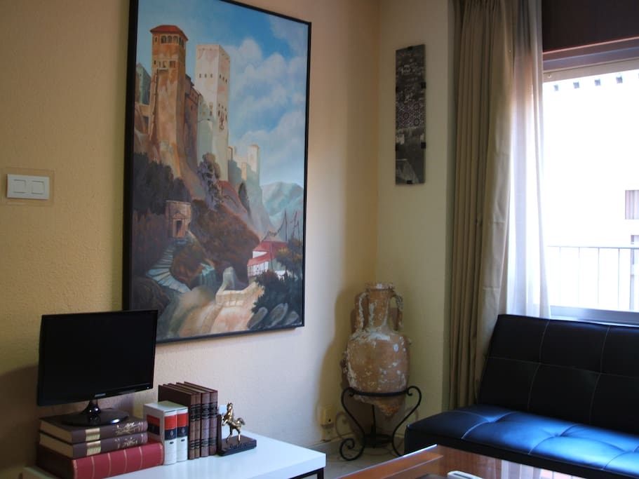 Salón...óleo de Granada de época romántica