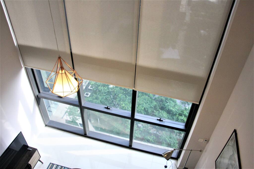 Tall windows with ample light