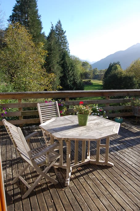 La terrasse et le parc