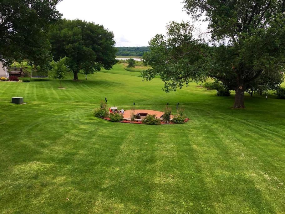 Backyard and Fire Pit