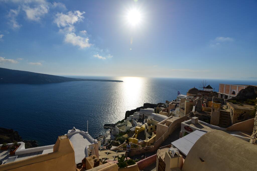 Oia's world famous sunset. Only 5 minutes walking