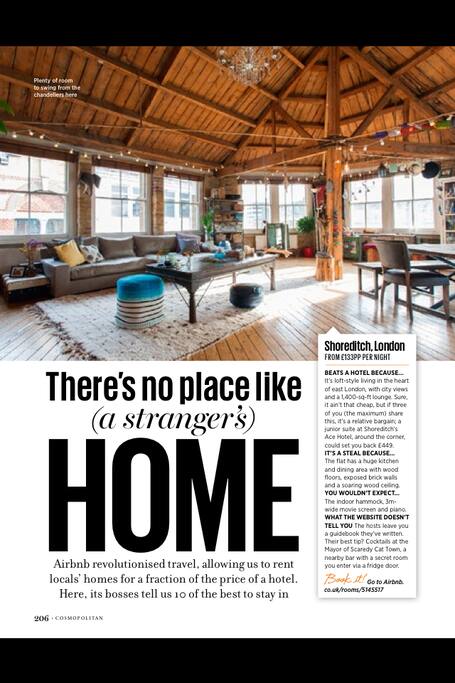 Matéria da
Revista Inglesa Cosmopolitan UK de 2015, que escolheu a nossa Casa (ver a pág. 3 da matéria abaixo) como o melhor Airbnb do Brasil, dentre os 10 melhores do mundo ! / Magazine article of "Cosmopolitan UK" that chose in 2015 our house (see pag. 3 bellow) as the best Airbnb in Brazil among the top 10 in the world!