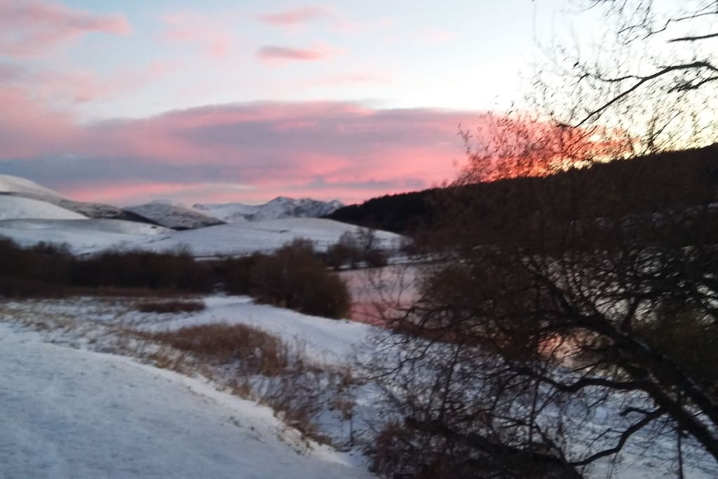 le lac coucher de soleil