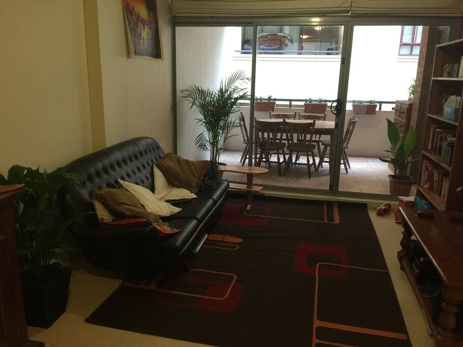 Lounge room and very spacious balcony