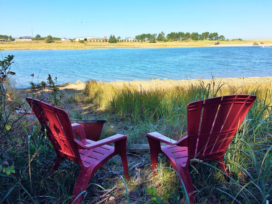 View at river edge