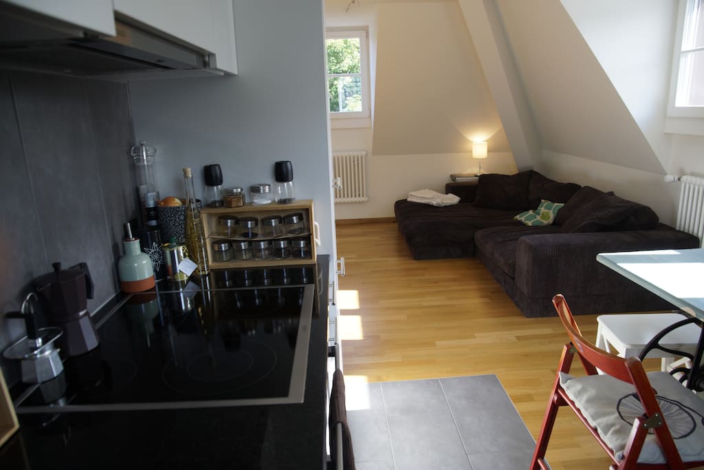 Open kitchen & living room