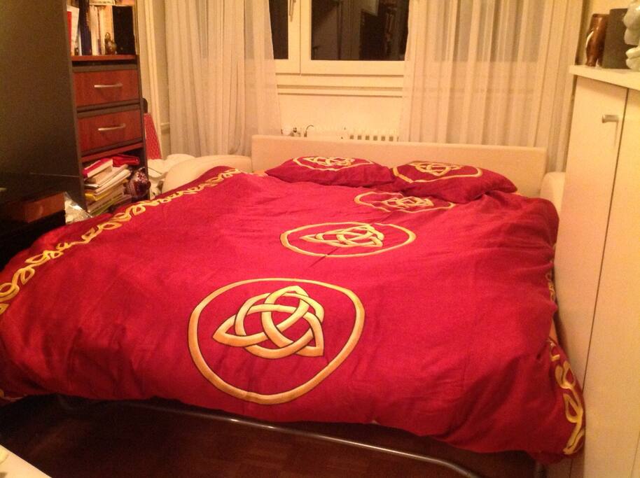 Canapé lit ouvert- Grand lit avec matelas confortable