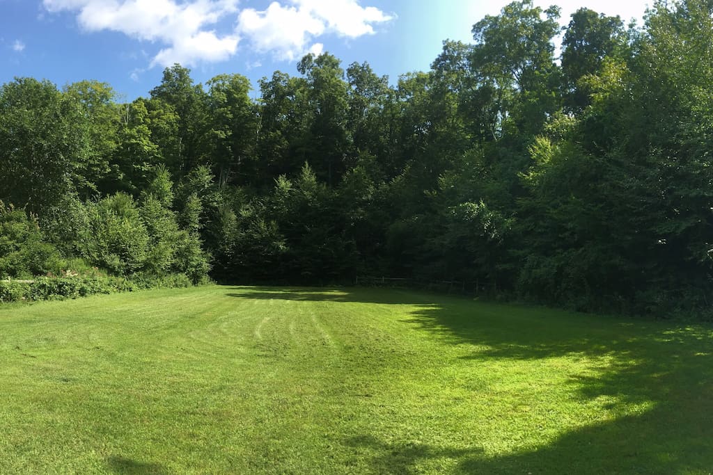 Amazing HUGE space for a large wedding party! The James
Goodwin Forest is your backdrop! Barn is to the left ( not in sight).